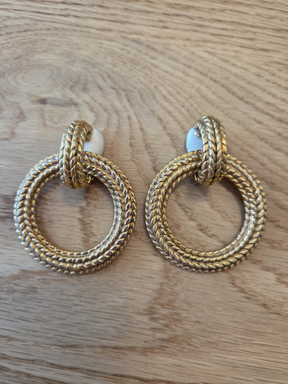 Vintage Chanel Braided Hoop Drop 2-in-1 Earrings - Classic Women Jewelry
